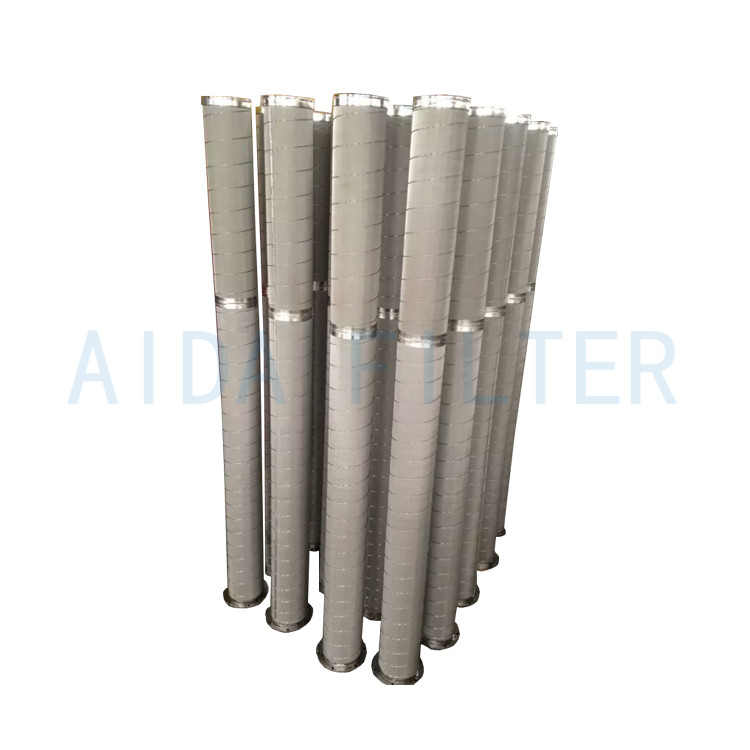 3.5＂ diameter 50 micron stainless steel pleated filter cartridge