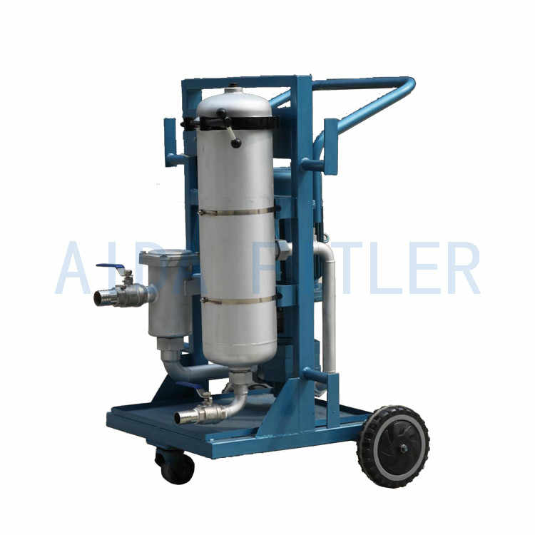 High solid content oil filter cart for oil treatment system