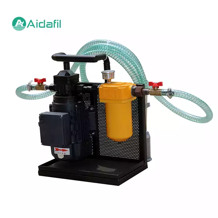 Portable lube oil purifier used lubricating oil system