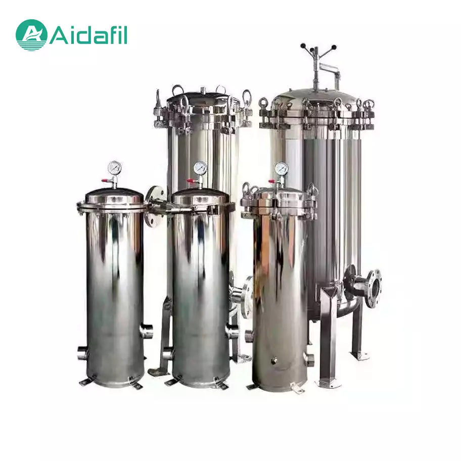 Compressed inline filter housing